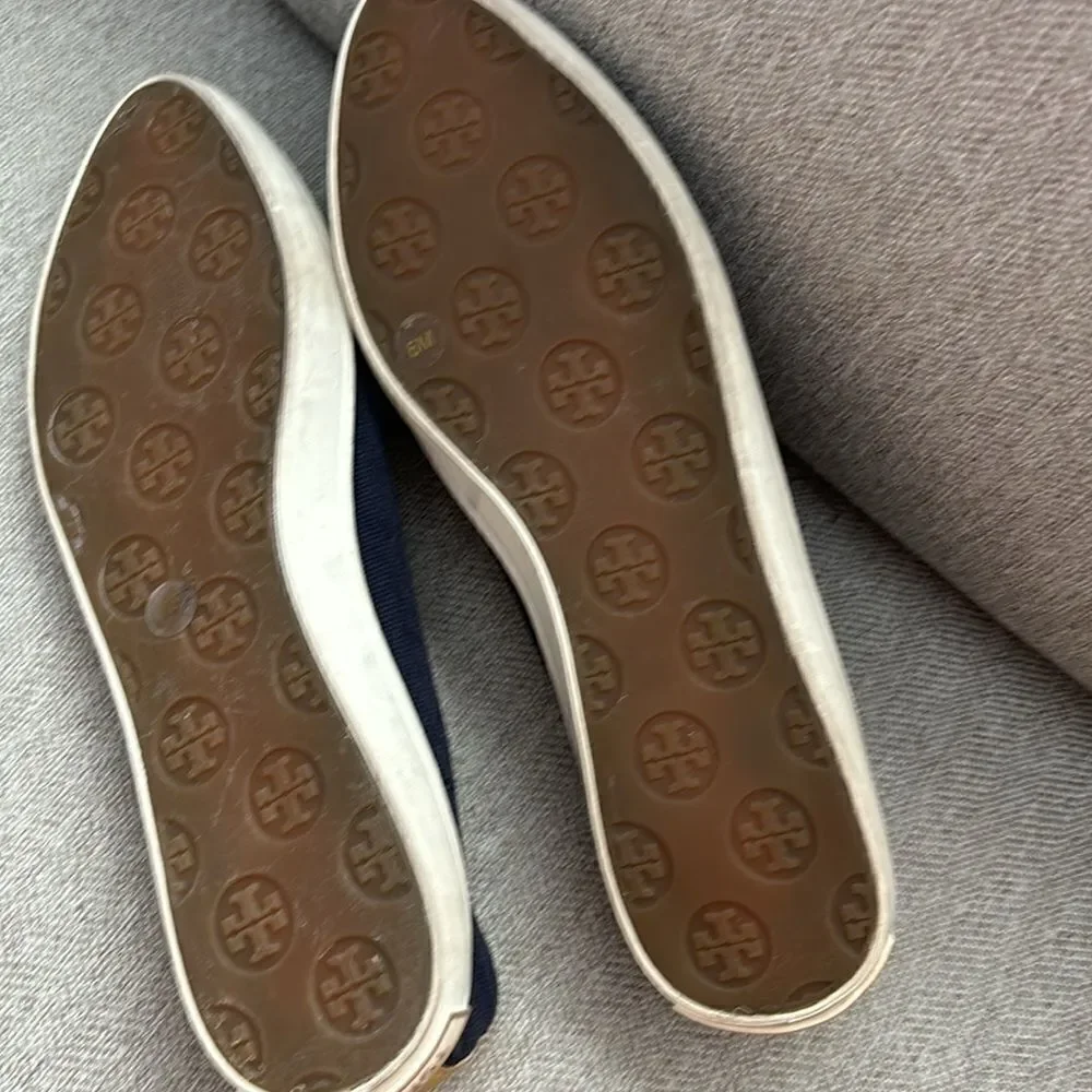 Tory Burch - Dakota Canvas Flats Blue, Size 6